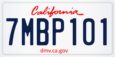 CA license plate 7MBP101