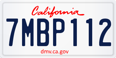 CA license plate 7MBP112