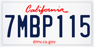 CA license plate 7MBP115