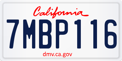 CA license plate 7MBP116