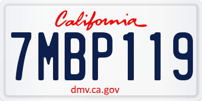 CA license plate 7MBP119
