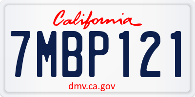 CA license plate 7MBP121