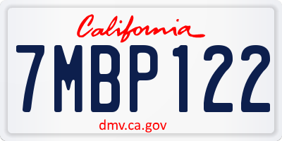 CA license plate 7MBP122