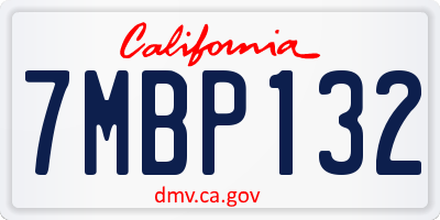 CA license plate 7MBP132