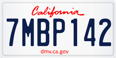CA license plate 7MBP142