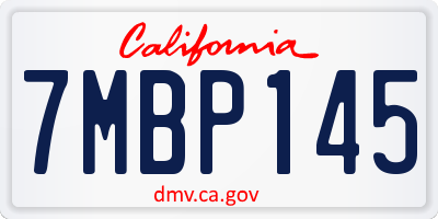CA license plate 7MBP145