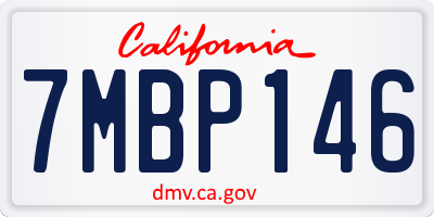 CA license plate 7MBP146