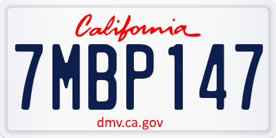 CA license plate 7MBP147