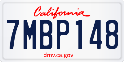 CA license plate 7MBP148
