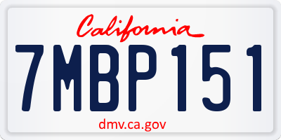 CA license plate 7MBP151