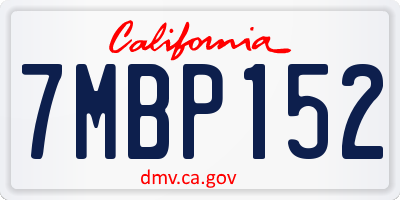 CA license plate 7MBP152