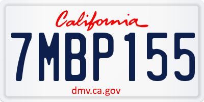 CA license plate 7MBP155