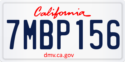 CA license plate 7MBP156