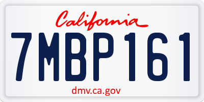 CA license plate 7MBP161