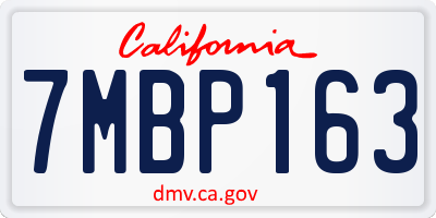 CA license plate 7MBP163