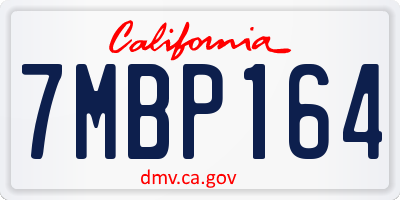 CA license plate 7MBP164