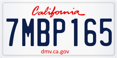 CA license plate 7MBP165
