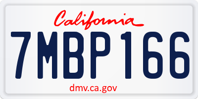 CA license plate 7MBP166