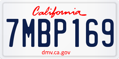 CA license plate 7MBP169