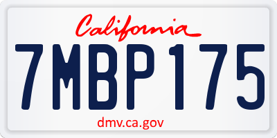 CA license plate 7MBP175