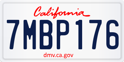 CA license plate 7MBP176
