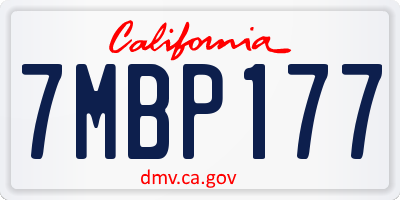 CA license plate 7MBP177