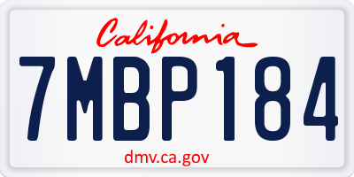 CA license plate 7MBP184