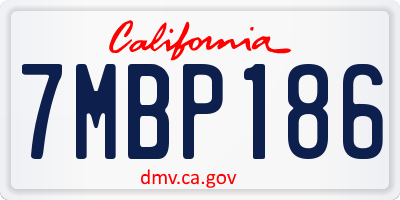 CA license plate 7MBP186