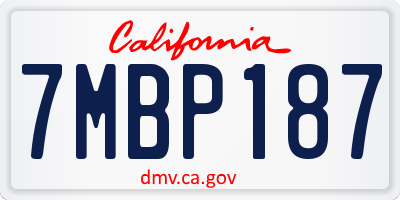 CA license plate 7MBP187