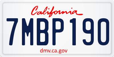 CA license plate 7MBP190