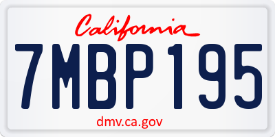 CA license plate 7MBP195