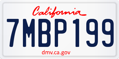 CA license plate 7MBP199