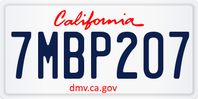 CA license plate 7MBP207
