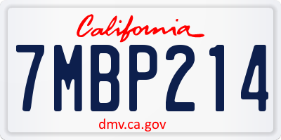 CA license plate 7MBP214