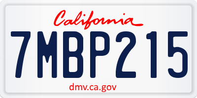CA license plate 7MBP215