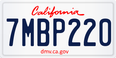 CA license plate 7MBP220