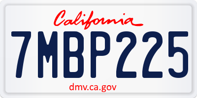 CA license plate 7MBP225