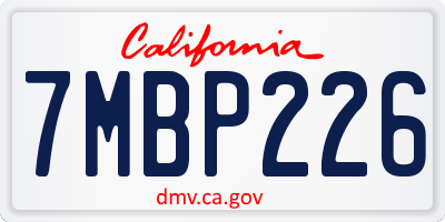 CA license plate 7MBP226