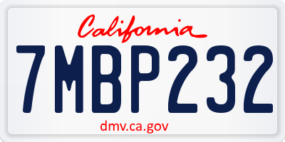 CA license plate 7MBP232
