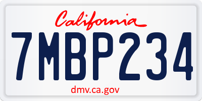CA license plate 7MBP234