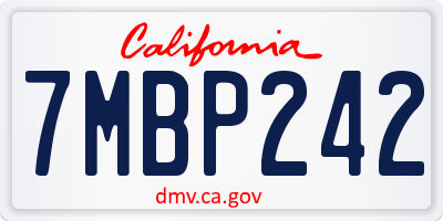 CA license plate 7MBP242