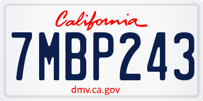 CA license plate 7MBP243