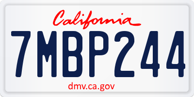 CA license plate 7MBP244