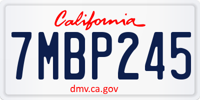 CA license plate 7MBP245