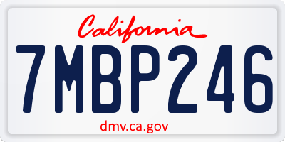 CA license plate 7MBP246