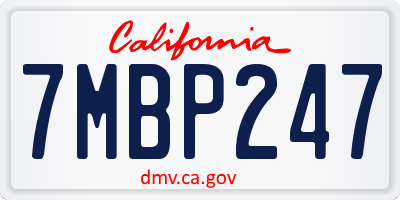 CA license plate 7MBP247