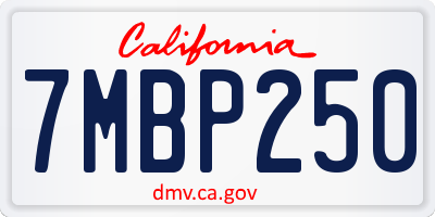 CA license plate 7MBP250