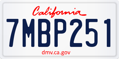 CA license plate 7MBP251