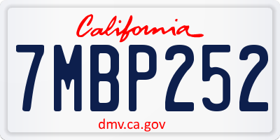CA license plate 7MBP252