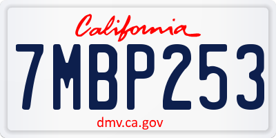 CA license plate 7MBP253